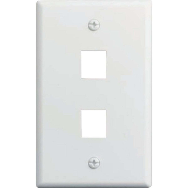 Legrand On-Q 2-Port Keystone Wall Plate, White F3402WHV1