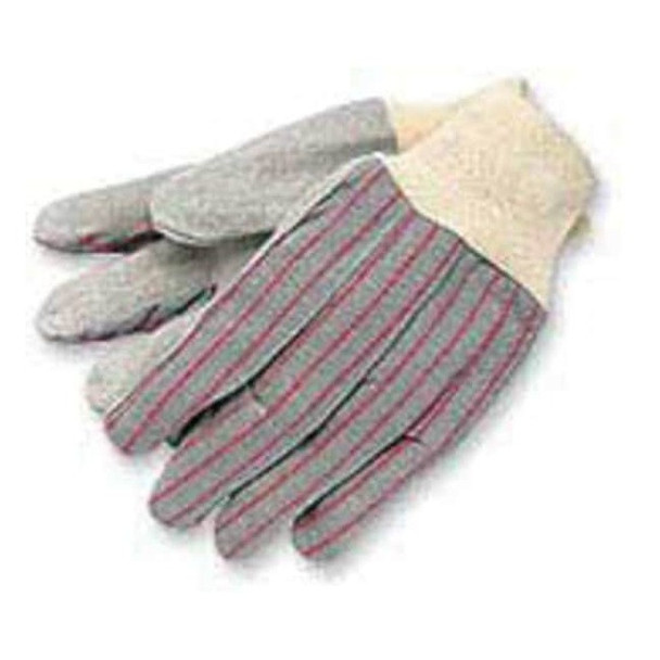 Leather Gloves, Cowhide, Knit Cuff, Straight Thumb, Full Finger, Gray, L, 12 PK