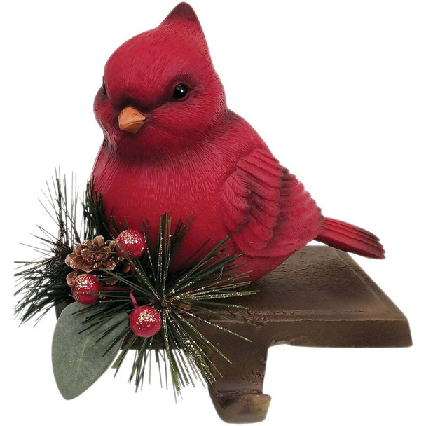 1-Stocking Resin Mantle Tail-Down Cardinal Stocking Holder XN6082756RD