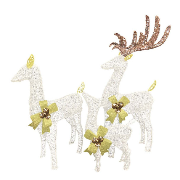 Alpine 35 In. Cool White LED Reindeer Family Lighted Decoration LOM226A