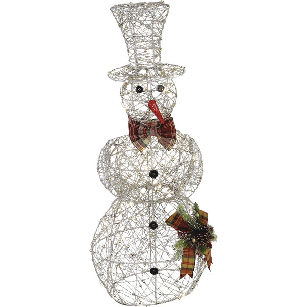 Alpine 71 In. Warm White LED Gold Mesh Snowman Lighted Decoration CIM220XL