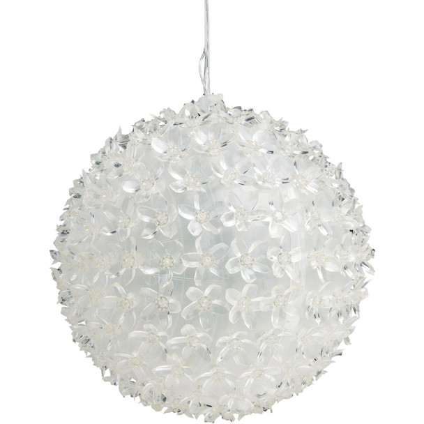 Alpine 8 In. Twinkling Warm White LED Sphere Christmas Ornament COR109WW