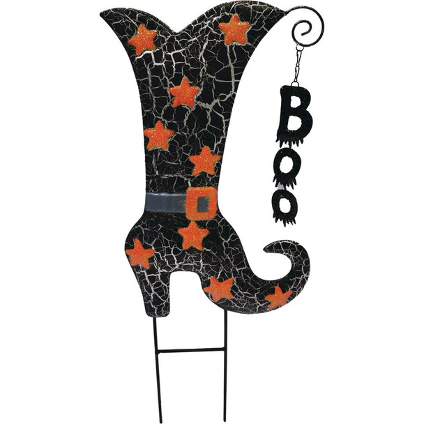 21.8 In. Metal Witch's Boot Halloween Yard Stake HC8037060DIB