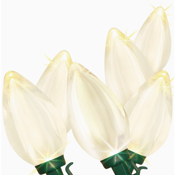 Super Bright Warm White 25-Bulb C9 LED String Light Set with Green Wire ES72-614