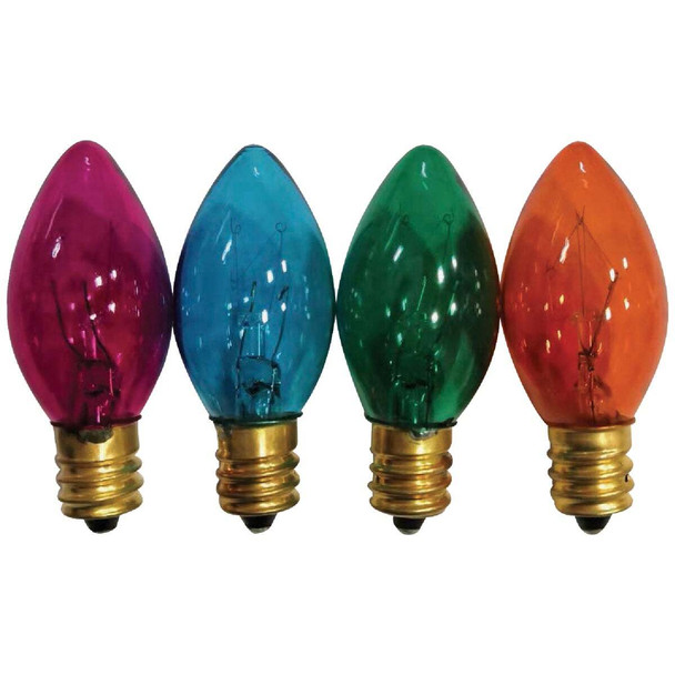 C7 Multi-Color Transparent 120V Replacement Light Bulb (4-Pack) ES64-102