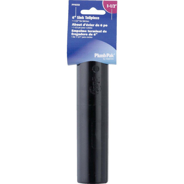 Plumb Pak 1-1/2 In. OD x 6 In. Black Plastic Tailpiece PP905B