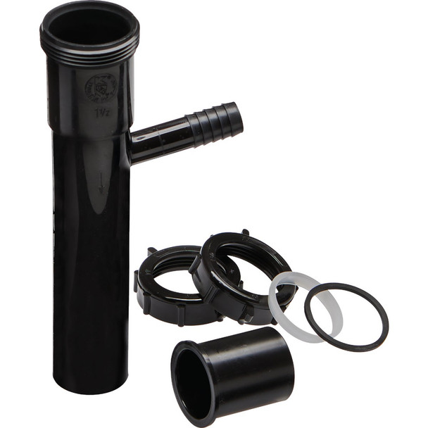 Plumb Pak 1-1/2 In. x 8 In. Black Plastic Dishwasher Tailpiece PP66-14B