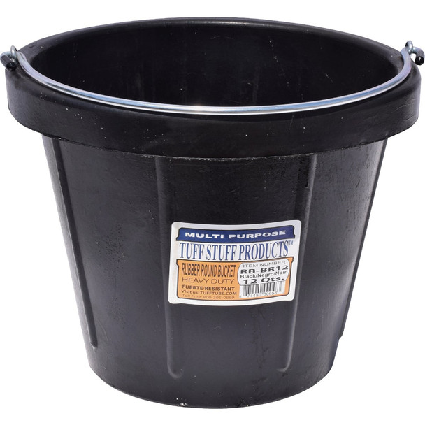 Tuff Stuff 12 Qt. Rubber Round Bucket RB-BR12