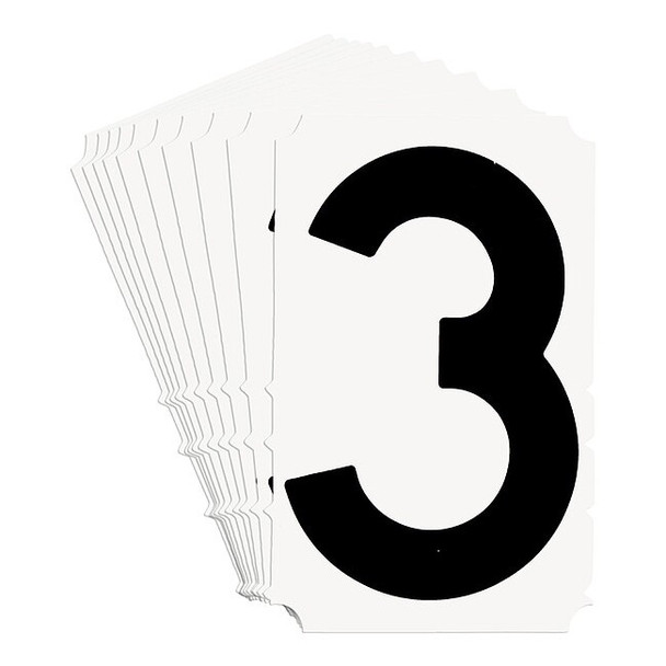 Brady NumberLabel,Polyester,4-3/4inH,3inW,PK10 5140P-3