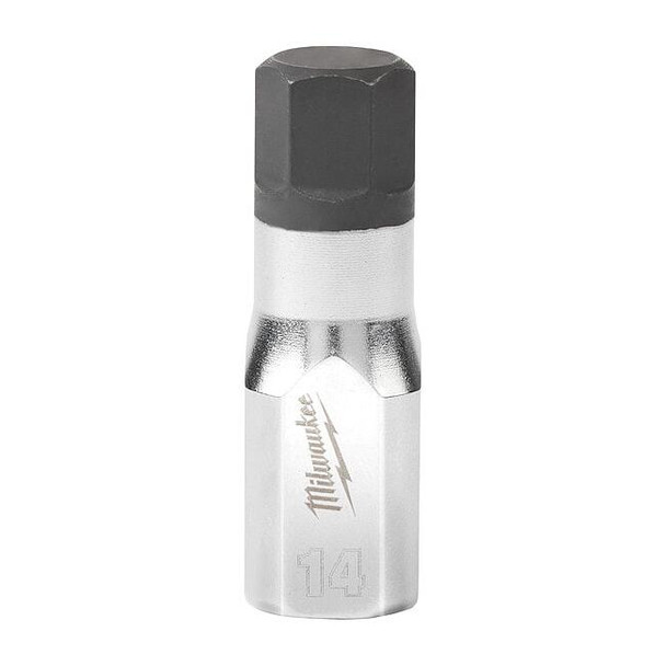 Milwaukee Tool Socket, S2 Steel, 14mm, Hex, Chrome, 0.375 in  45-34-1060