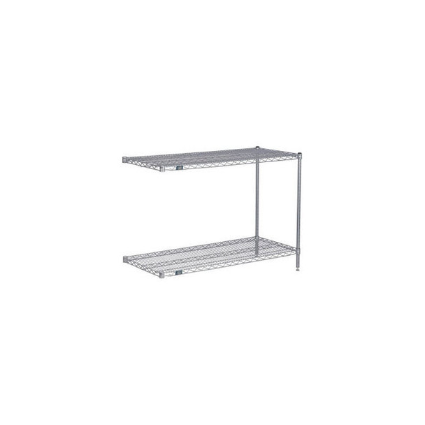 Nexel 2 Shelf Nexelate Silver Epoxy Wire Shelving Unit Add On 42""W x 24""D x 34