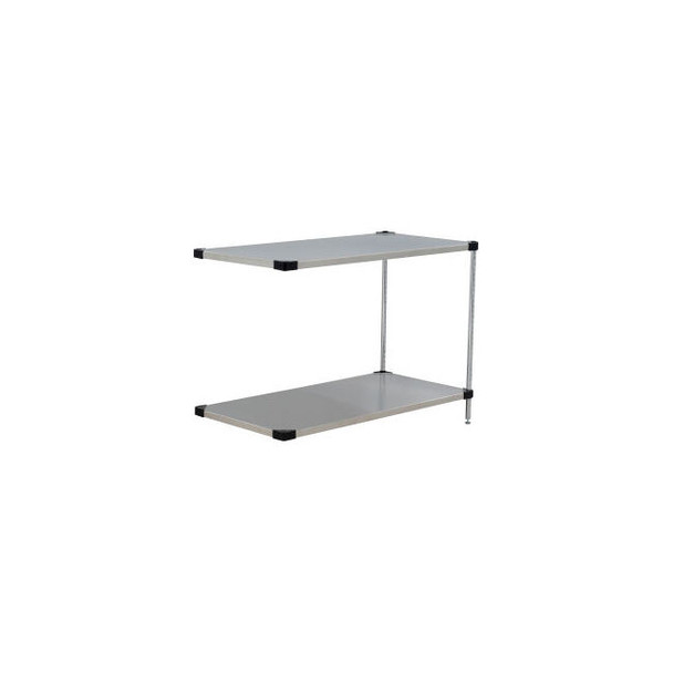 Nexel 2 Shelf Stainless Steel Solid Shelving Unit Add On 36""W x 18""D x 34""H
