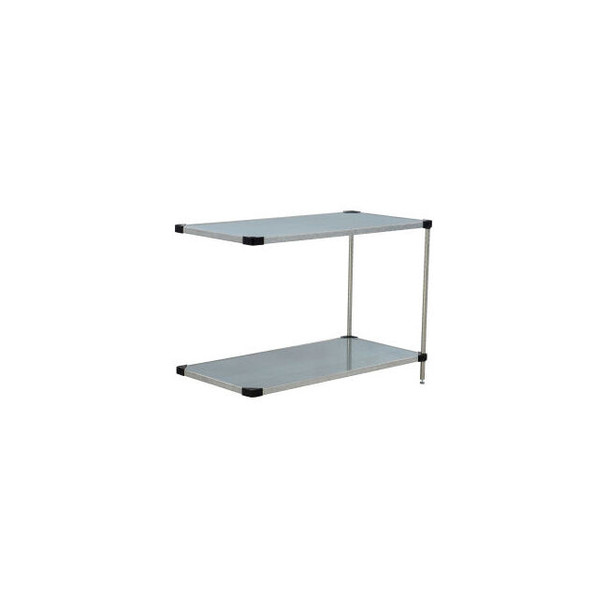 Nexel 2 Shelf Galvanized Steel Solid Shelving Unit Add On 60""W x 18""D x 34""H