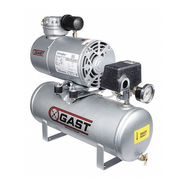 Gast Piston Air Compressor,Size 1/4",1725 RPM 1HAB-11T-M100X