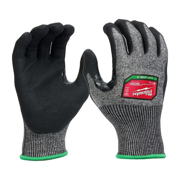 Cut Protection Dipped Gloves, Cut Level A6 ,Dipped ,Nitrile ,Rough ,Large 1 PR