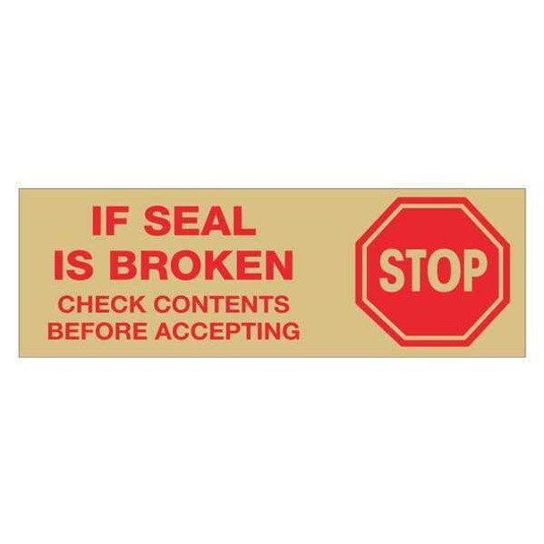 Tape Logic Tape,Printed,Seal Broken,3x110 yd.,PK24 T905P01T