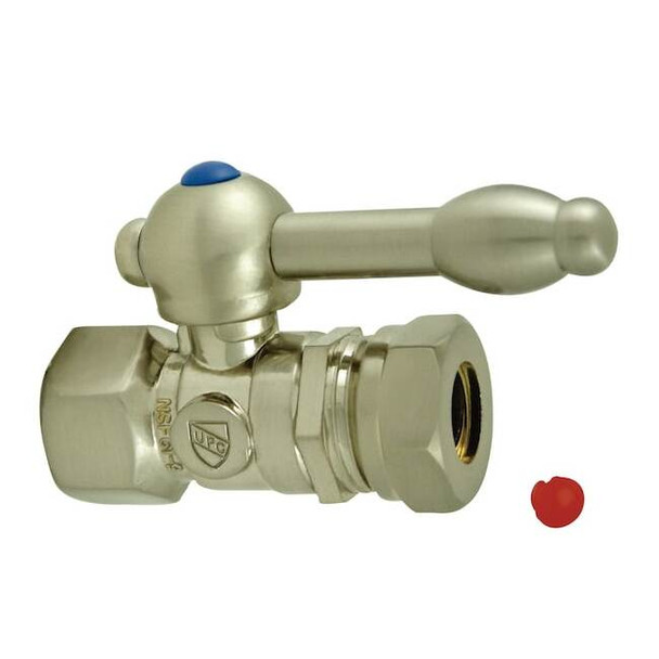 CC44158KL 1/2 O.D. Compression, 1/2 Slip Joint Straight Shut-off Valve