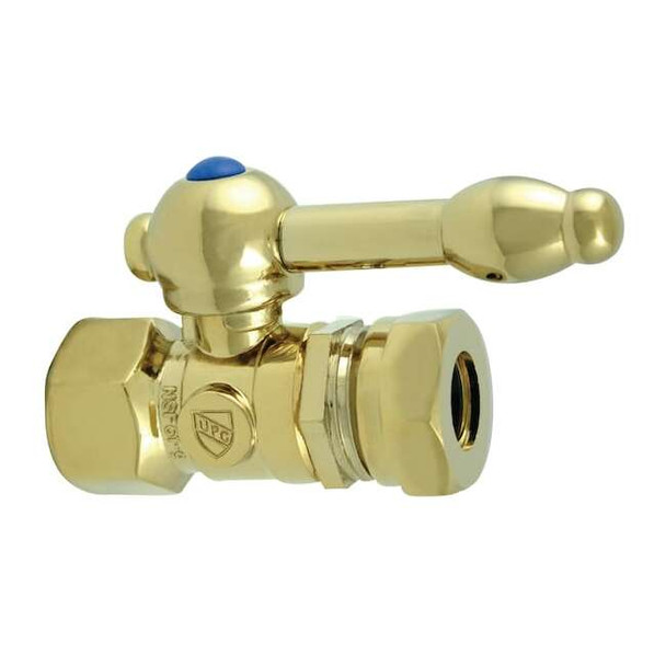CC44152KL 1/2 O.D. Compression, 1/2 Slip Joint Straight Shut-off Valve