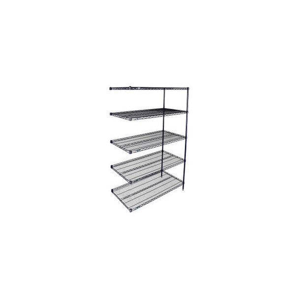 Nexel 5 Shelf Nexelon Blue Wire Shelving Unit Add On 36""W x 18""D x 86""H