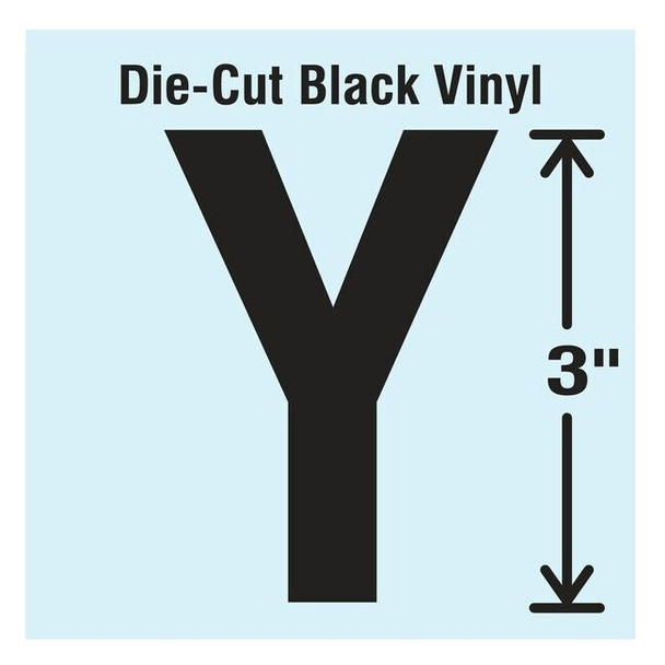 Stranco LetterLabel,Vinyl,3inH,1-5/8inW,PK10 DBV-3-Y-10