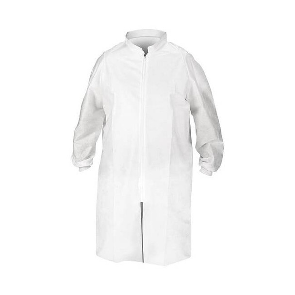 Kimtech Kimtech A8 Lab Coat, SMS, Zipper Closure, White, M, 25 PK 51932