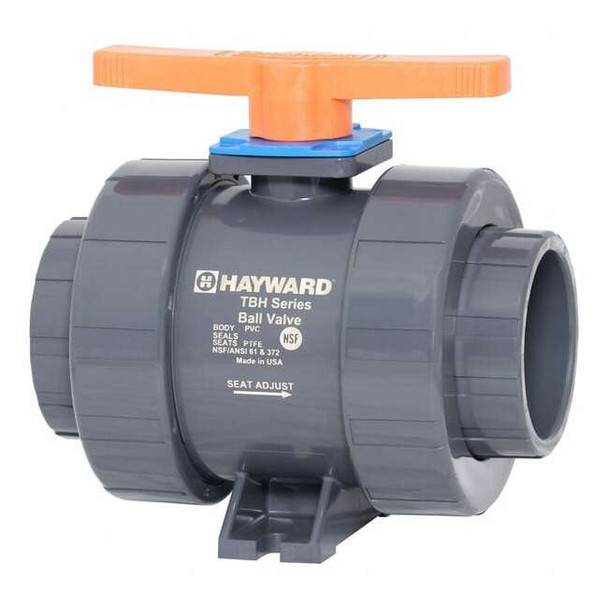 Hayward Flow Control Manual 2-Way Ball Valve,True-Union,PVC TBH1300A0SV0000
