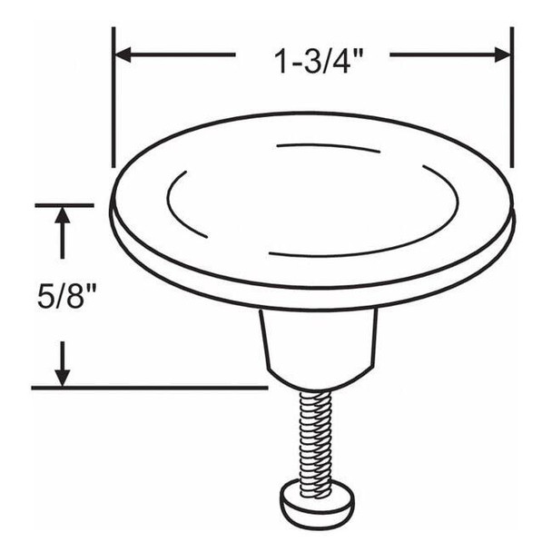 Manufacturer Varies Cabinet Knob,Round Shape,Zinc 8-301