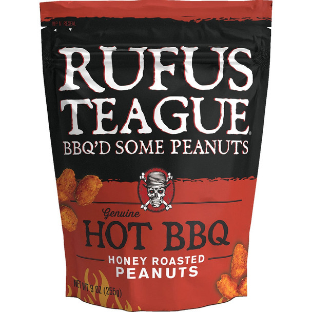 Rufus Teague 9 Oz. Hot BBQ Honey Roasted Peanuts 1702 Pack of 12