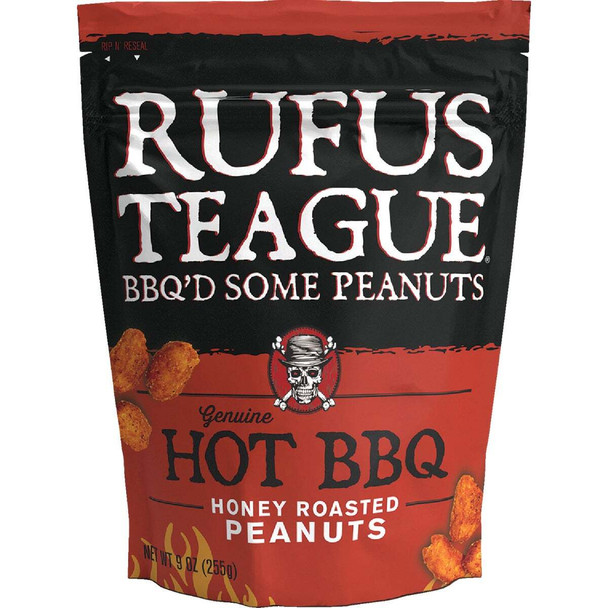 Rufus Teague 9 Oz. Hot BBQ Honey Roasted Peanuts 1702 Pack of 12
