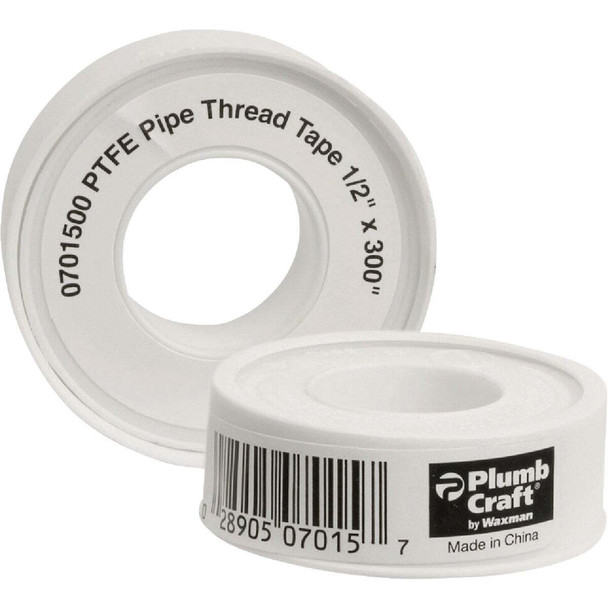 Plumb Craft 1/2 In. x 300 In. PTFE White Pipe Thread Tape 0701500 Pack of 24