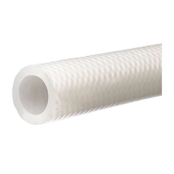 Reinforced FDA Silicone Tubing, 3/8" ID x 11/16" OD x 10 Ft. L
