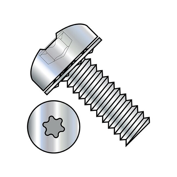 #6-32 x 1/4 in Torx Pan Machine Screw, Zinc Plated Steel, 10000 PK