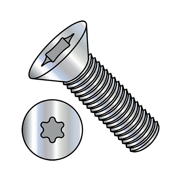 M4-0.70 x 40 mm Torx Flat Machine Screw, Zinc Plated Steel, 5000 PK