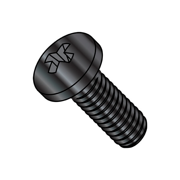 5/16"-18 x 3/4 in Phillips Pan Machine Screw, Zinc Black Steel, 1500 PK