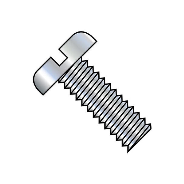 #10-24 x 3/8 in Slotted Pan Machine Screw, Zinc Plated Steel, 8000 PK