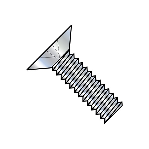 3/8"-16 x 3/4 in Phillips Flat Machine Screw, Zinc Plated Steel, 1250 PK