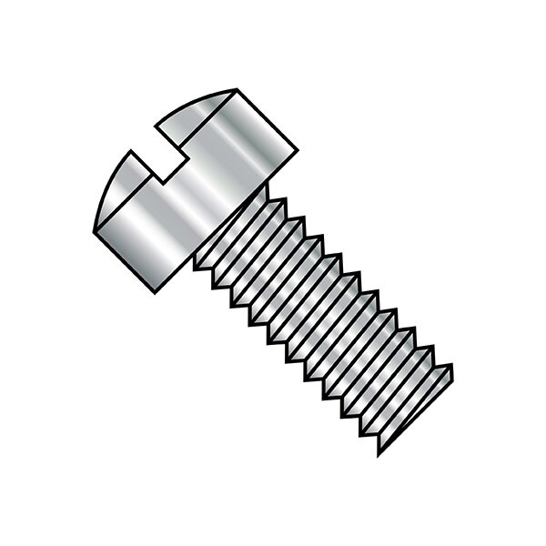 #8-32 x 3/8 in Slotted Fillister Machine Screw, Plain Steel, 5000 PK
