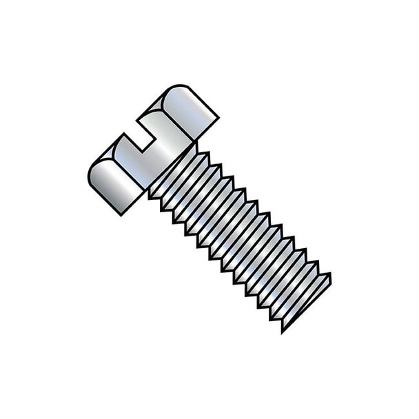 5/16"-18 x 2 in Slotted Hex Machine Screw, Zinc Plated Steel, 500 PK