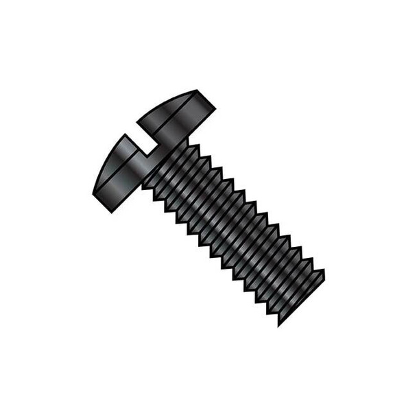 #8-32 x 1/2 in Slotted Binding Machine Screw, Black Oxide Steel, 10000 PK