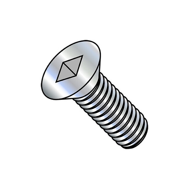 #10-24 x 1 in Square Flat Machine Screw, Zinc Plated Steel, 5000 PK