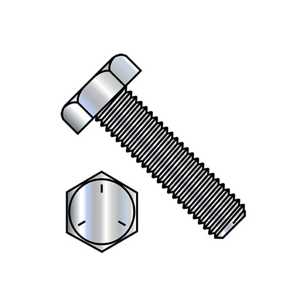 Grade 5, 3/8"-16 Hex Head Tap Bolt, Zinc Plated Steel, 2 in L, 400 PK