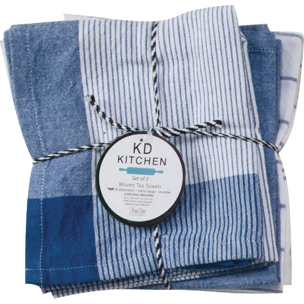 Kay Dee Designs True Blue Tea Towel (3-Pack) R7205 Pack of 2