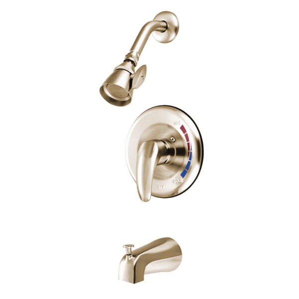 Tub and Shower Faucet, Standard, 3, Wall Mount, Brushed Nickel