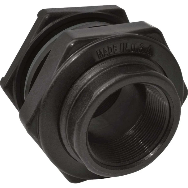 Abbott 1 In. Polypropylene Bulkhead Fitting TF100PE