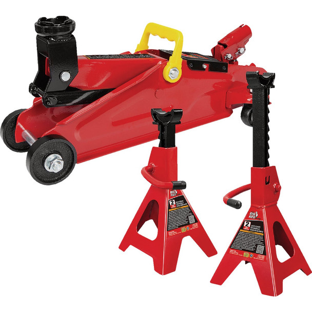 Big Red Floor Jack and 2-Ton Jack Stand Combo T82001