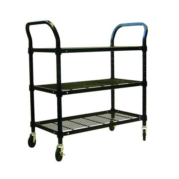 Manufacturer Varies Wire Cart,3 Shelf,48x24x39,Black 2HDJ7