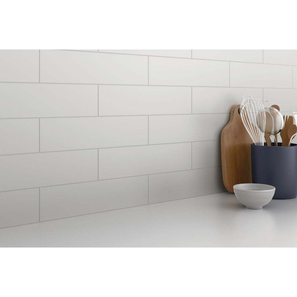 Emser Catch 4 In. x 16 In. Matte Ice Ceramic Wall Tile (10.83 Sq. Ft./Case)