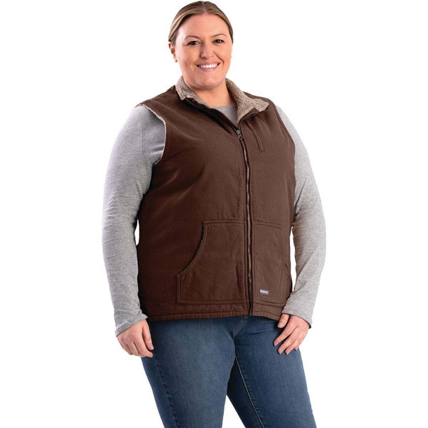 Berne Softstone Women's Medium Tuscan Sherpa-Lined Vest WV15TSNR400