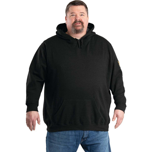 Berne Men's Medium Regular Black Signature Sleeve Hooded Pullover Sweatshirt