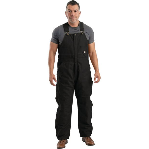 Berne Men's Medium Black Heritage Insulated Bib Overalls B415BKR400